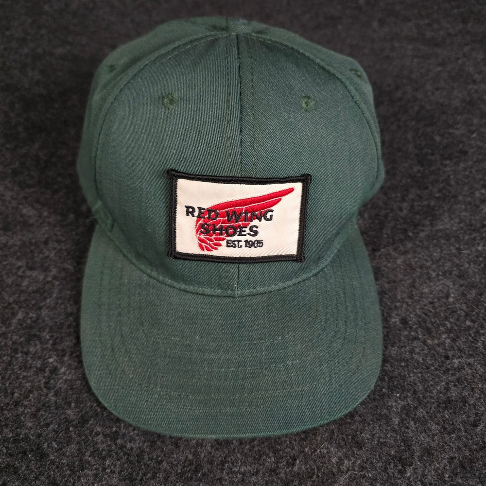 Red Wing Shoes Forest Green Canvas Patch Snapback Hat Americana Cap Logo